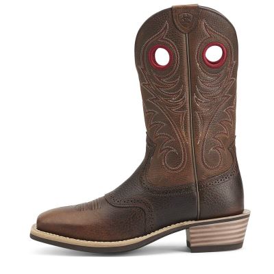 Ariat Western: Heritage Roughstock Wide Square Toe Botas Western Hombre - Marrones (TIUPF3918)